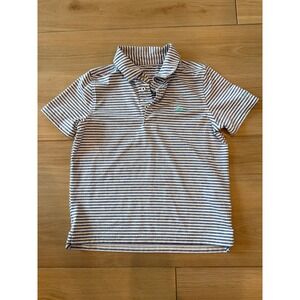 Vineyard Vines Sankaty Performance Polo Shirt Boys 6 Blue Striped Palm Beach